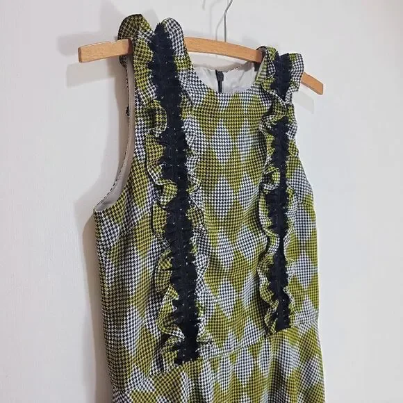 Chartreuse Harlequin Houndstooth Dress - Picture 6 of 15